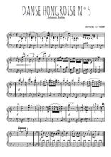 Téléchargez l'arrangement pour piano de la partition de brahms-danse-hongroise-n5 en PDF